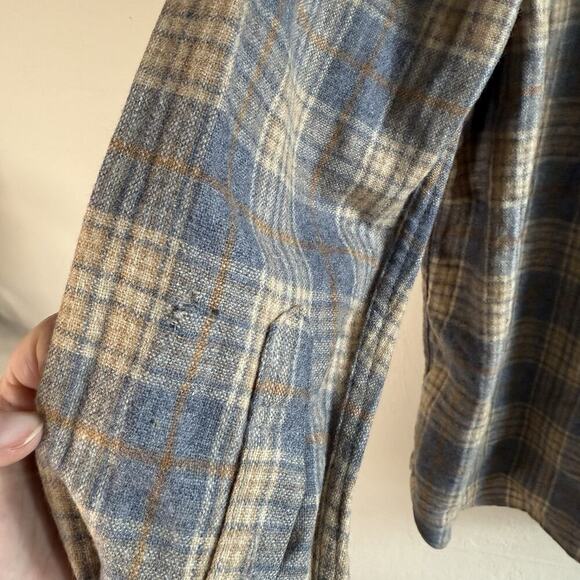 Vintage Ponderosa Wool Blend Flannel Shirt Mens Size XL Collar Plaid - Picture 5 of 6